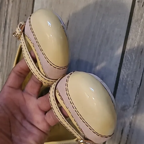 Vtg Juicy Couture Women's 8 Pink Suede Butternut Yellow Patent Leather Flats Y2K