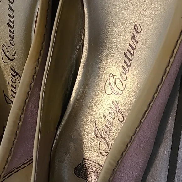 Vtg Juicy Couture Women's 8 Pink Suede Butternut Yellow Patent Leather Flats Y2K