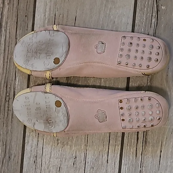 Vtg Juicy Couture Women's 8 Pink Suede Butternut Yellow Patent Leather Flats Y2K