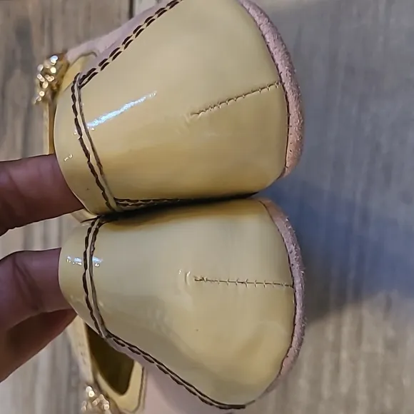 Vtg Juicy Couture Women's 8 Pink Suede Butternut Yellow Patent Leather Flats Y2K