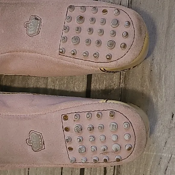 Vtg Juicy Couture Women's 8 Pink Suede Butternut Yellow Patent Leather Flats Y2K