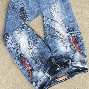 VTG Retro RARE Multi Media Pattern Boho punk skinny jean