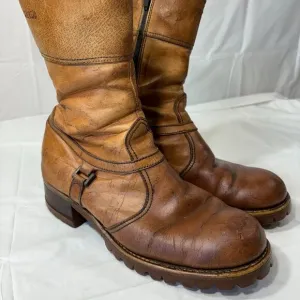 VTG. Weeds by Florsheim Brown Leather Western Style Boots Lug Sole