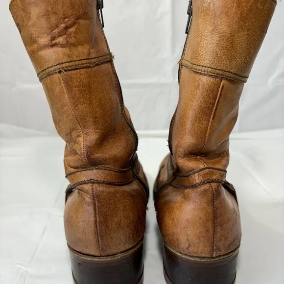 VTG. Weeds by Florsheim Brown Leather Western Style Boots Lug Sole