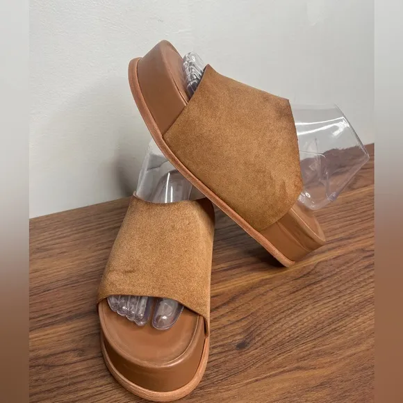Wal &amp; Pai Stone EU Size 41/10.5 Platform Sandals Tan Leather Suede Boho Earthy