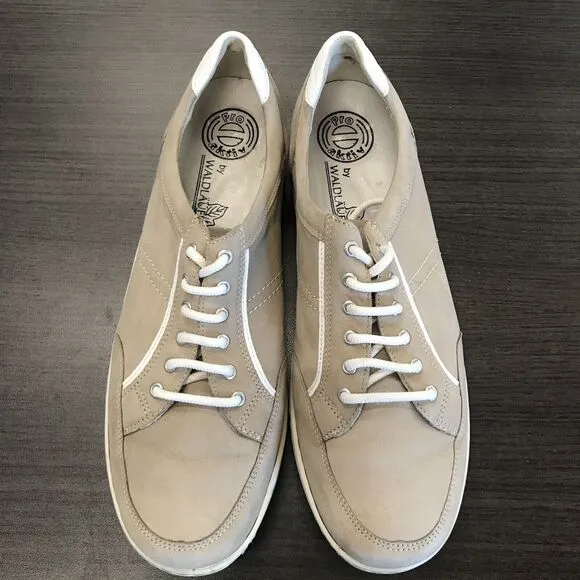 Waldlaufer Pro Aktiv Jasmine Beige  Leather Sneaker Shoes Tan Beige Women's 7.5