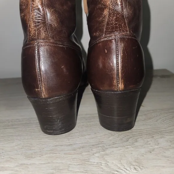 Walk Over Victorian Brown Leather High Top Lace-up Boots