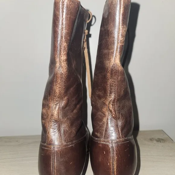 Walk Over Victorian Brown Leather High Top Lace-up Boots