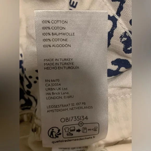 We the Free Equinox Denim Trouser Ivory 100% Cotton size 30 Pleated Wide Leg NWT