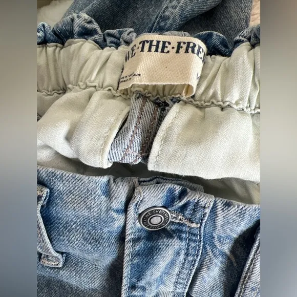 We The Free Hazel Pull On Drop Waist Harem Cargo Pocket Jeans