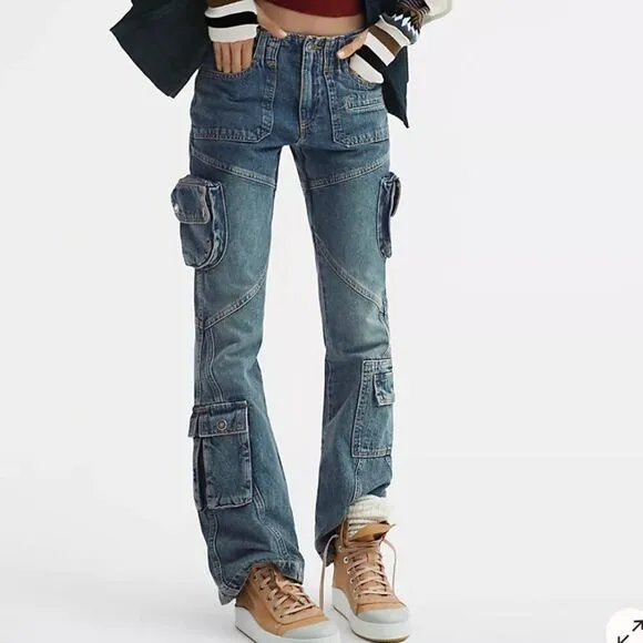 We The Free Call Me Crazy Cargo Jeans 28