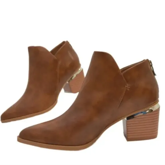 Western Brown Ankle Boots Sz 8