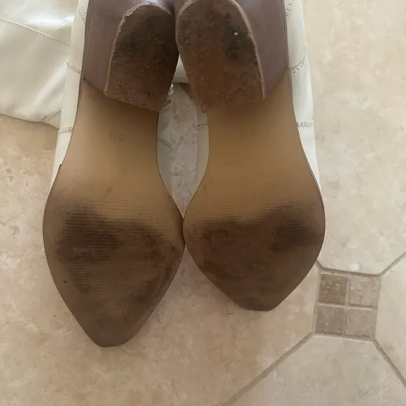 White Allegra Leather Cowboy Boots