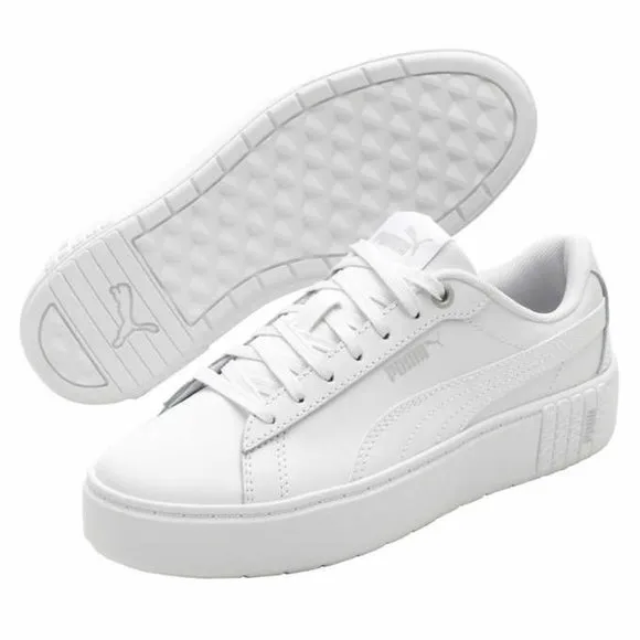 White PUMA Ladies' Smash Platform Shoe