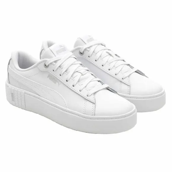 White PUMA Ladies' Smash Platform Shoe
