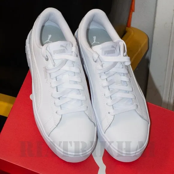 White PUMA Ladies' Smash Platform Shoe