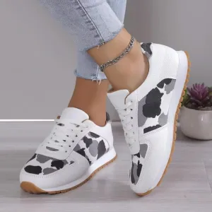 White Tie and Fly Printed Sneakers
