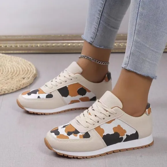 White Tie and Fly Printed Sneakers
