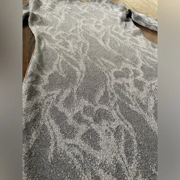 WhiteHouseBlackMarket Women’s M Jacquard Sweater Sheath Gray Midi Dress - NWT!!