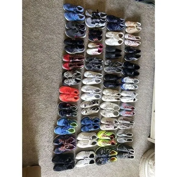 Wholesale Lot 12 Sneakers Nike Adidas Vans Asics Puma Cleats Kids Adults shoes