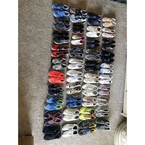 Wholesale Lot 20 Sneakers Nike Adidas Vans Asics Puma Cleats Kids Adults shoes