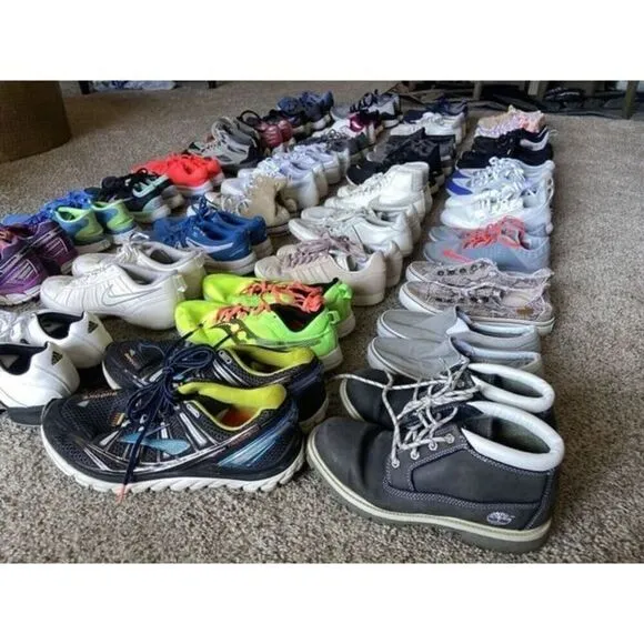 Wholesale Lot 20 Sneakers Nike Adidas Vans Asics Puma Cleats Kids Adults shoes