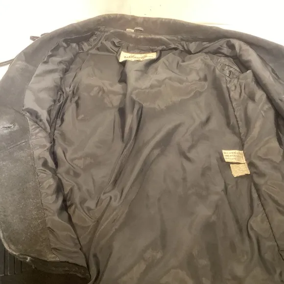 Wilsons Leather Vintage Women's Western Fringed Black Leather Jacket size small