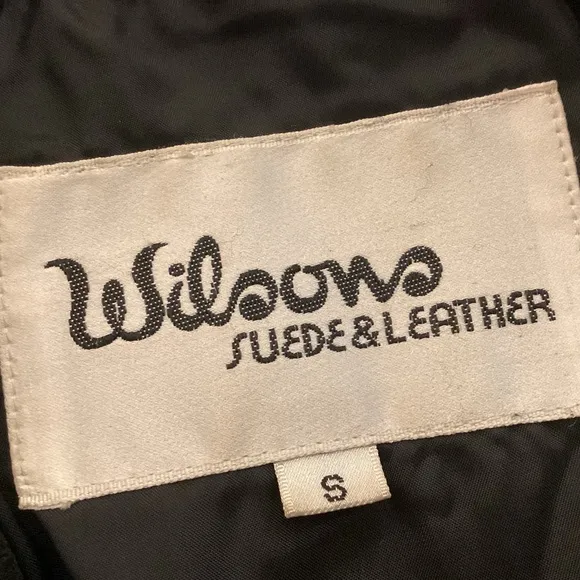 Wilsons Leather Vintage Women's Western Fringed Black Leather Jacket size small