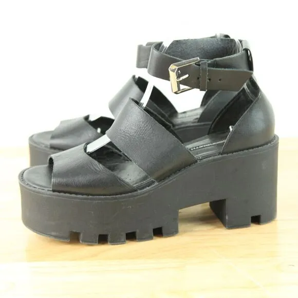 Windsor Smith 8 39 Black Chunky Heel Platform Sandals Princess Polly Grunge Boho