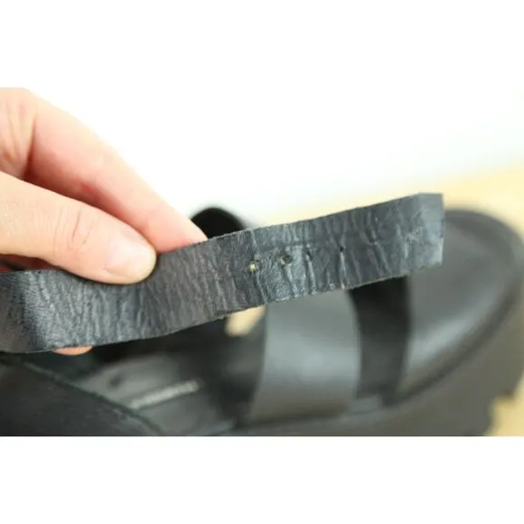 Windsor Smith 8 39 Black Chunky Heel Platform Sandals Princess Polly Grunge Boho