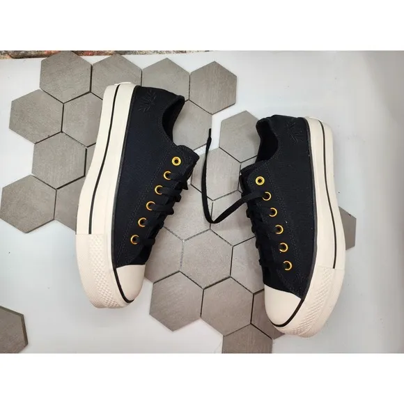 Women Sz 10 Converse CTAS 2in Platform Lift Low Black Spider Gothcore Custom