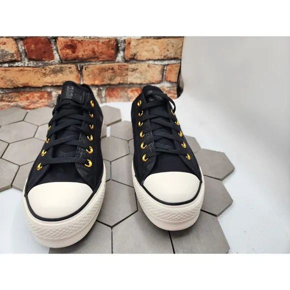 Women Sz 10 Converse CTAS 2in Platform Lift Low Black Spider Gothcore Custom