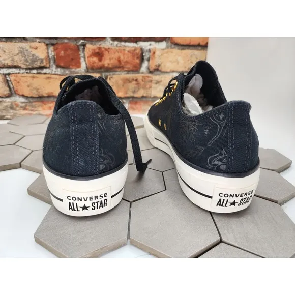Women Sz 10 Converse CTAS 2in Platform Lift Low Black Spider Gothcore Custom