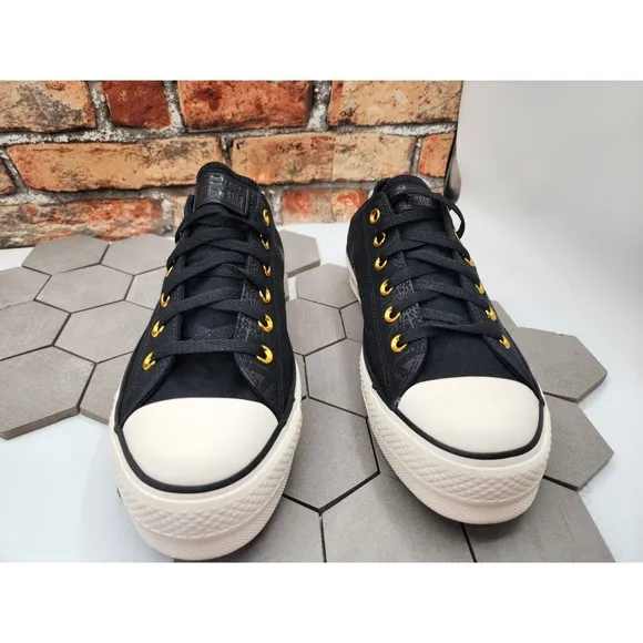 Women Sz 10 Converse CTAS 2in Platform Lift Low Black Spider Gothcore Custom