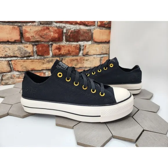 Women Sz 10 Converse CTAS 2in Platform Lift Low Black Spider Gothcore Custom