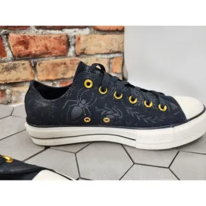 Women Sz 10 Converse CTAS 2in Platform Lift Low Black Spider Gothcore Custom