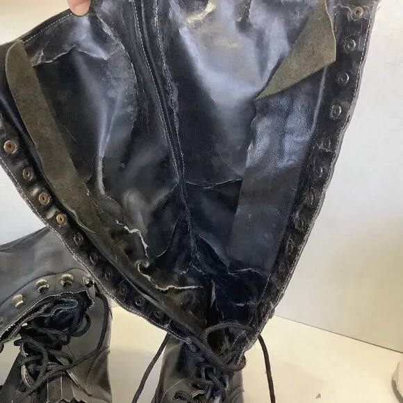 Women Vintage Boston Custom Made Shoes Knee High Lace Up Boots NO SIZE See Descr