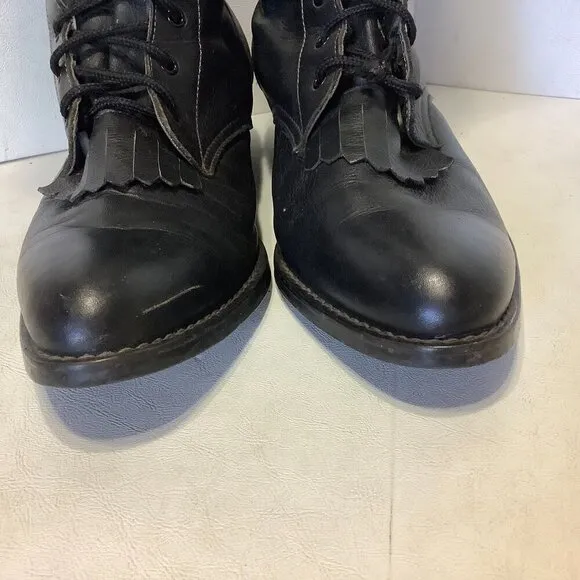 Women Vintage Boston Custom Made Shoes Knee High Lace Up Boots NO SIZE See Descr
