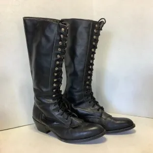 Women Vintage Boston Custom Made Shoes Knee High Lace Up Boots NO SIZE See Descr