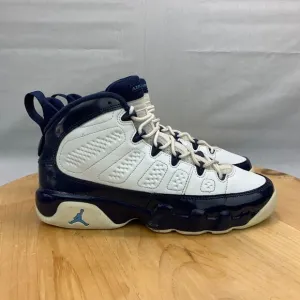 Womens 7.5 / 6Y - Nike Air Jordan Retro 9 Shoes Pearl Blue UNC Sneaker