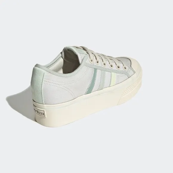 WOMENS Adidas Nizza Platform Cream White Green GX4605