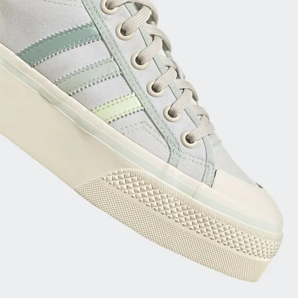 WOMENS Adidas Nizza Platform Cream White Green GX4605