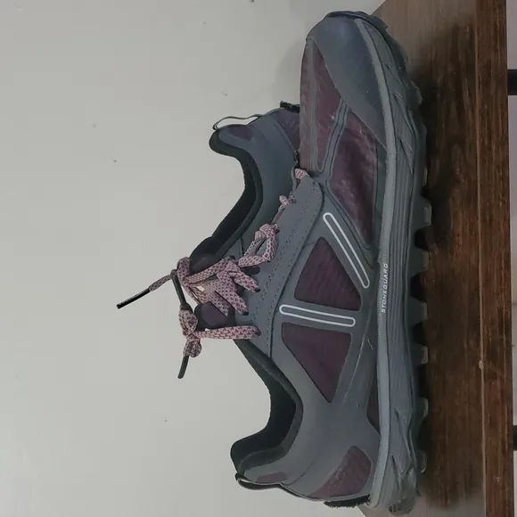 Womens Altra Lone Peak 4 Hiking Shoes Size 8.5 Burgundy Grey Gaiter Trap