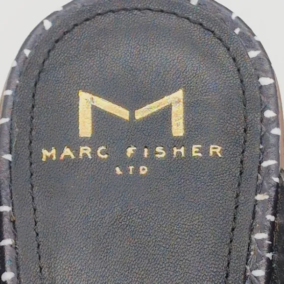 Women's Black and White Polka Dot Heeled Mules Mivolla By Marc Fisher