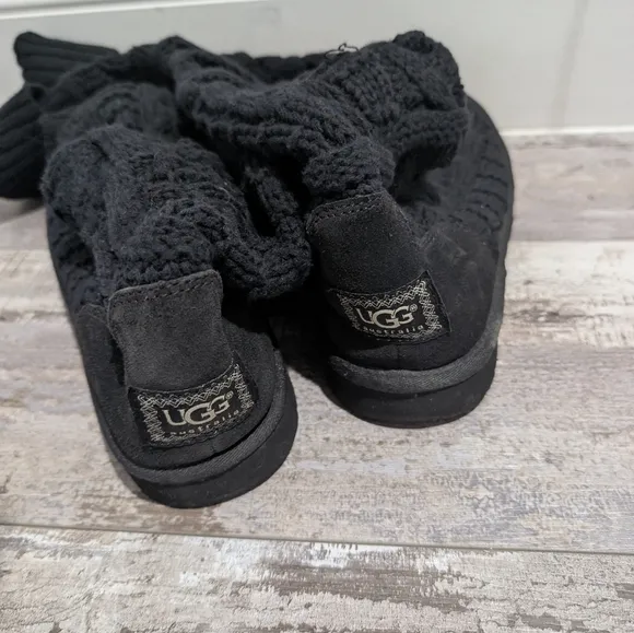 Women's‎ Black Knit Knee-High Boots