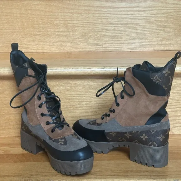 Women's Brown and Black Boots