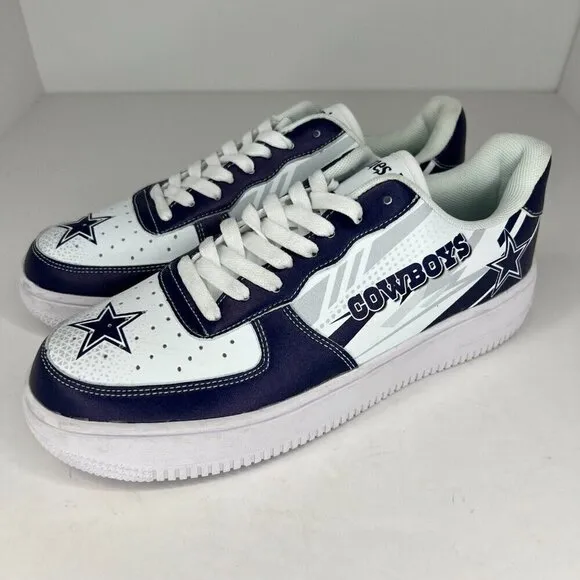 Womens Daniel James Dallas Cowboys LowTop Lace Up Leather Size 9 Custom Sneakers