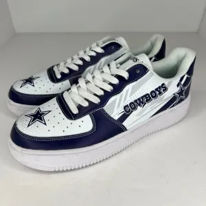 Womens Daniel James Dallas Cowboys LowTop Lace Up Leather Size 9 Custom Sneakers