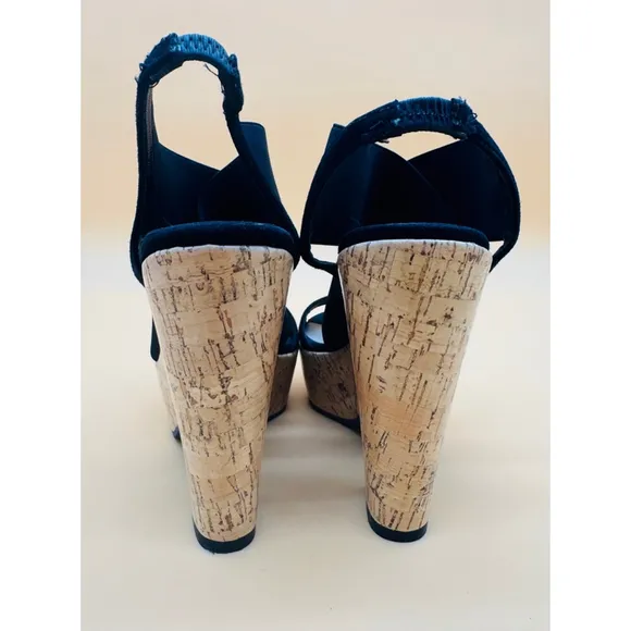 Women's Diane von Furstenberg Black Wedge Sandals Size 6M