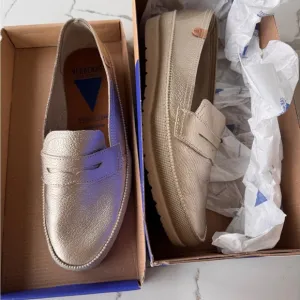 Women's Gold Loafers